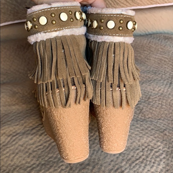Sam Edelman Kemper bootie faux wedge fringe boho - Picture 5 of 8